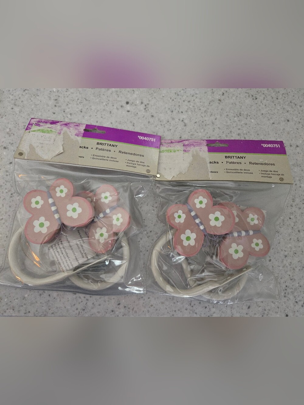 Pink Butterfly Curtain Tiebacks - Set of 2